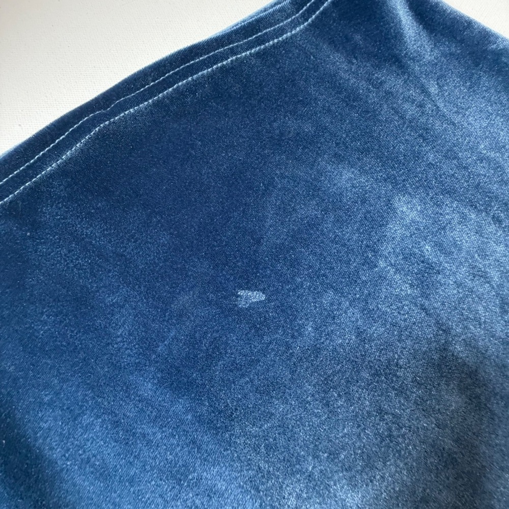 Soft Surroundings Blue Velvet Button Down Shirt Large Holiday Quiet Luxury Comfy - Picture 4 of 9
